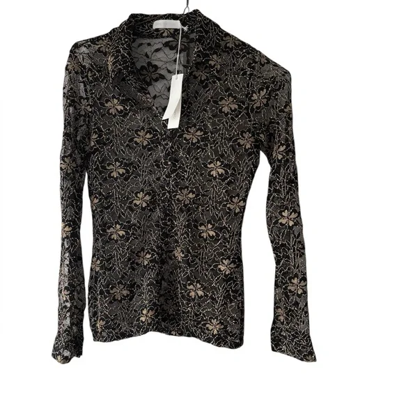 Anne Fontaine NWT Intricate Romantic Sheer Lace Blouse, Sz 40 (6-8) - Picture 4 of 8